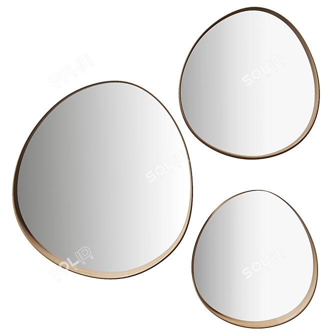 Organic Black Metal Mirrors 3D model image 4