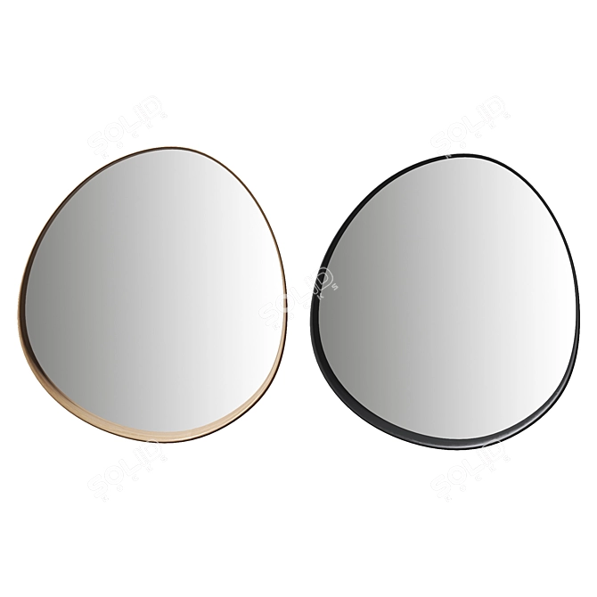 Organic Black Metal Mirrors 3D model image 7