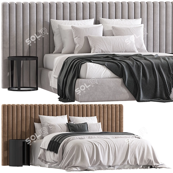 Double Bed Model №206 3D model image 1