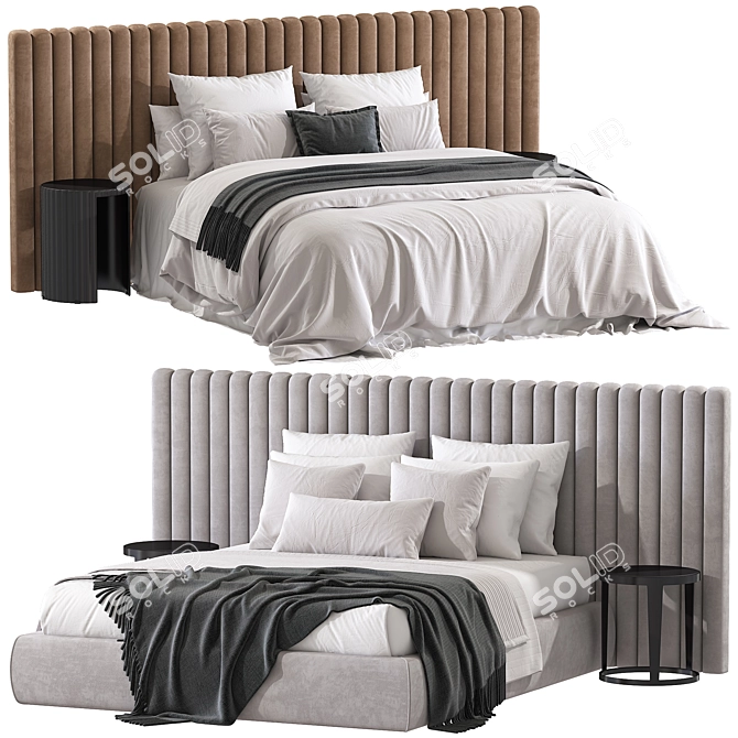 Double Bed Model №206 3D model image 3