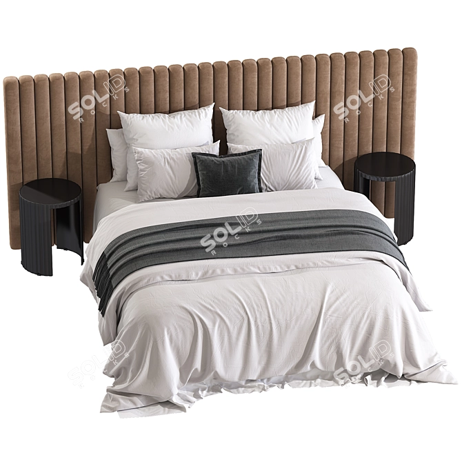 Double Bed Model №206 3D model image 4