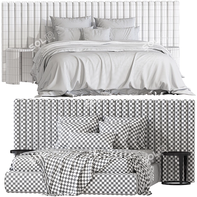 Double Bed Model №206 3D model image 5