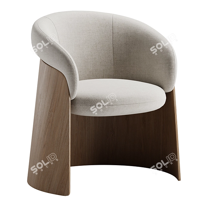 Elegant Wood Ginger Chair 3D model image 1