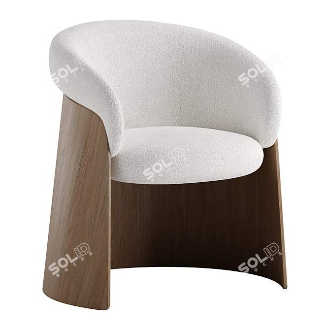 Elegant Wood Ginger Chair 3D model image 2