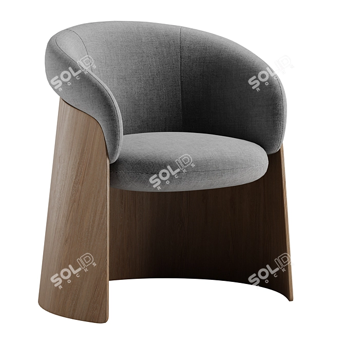 Elegant Wood Ginger Chair 3D model image 3