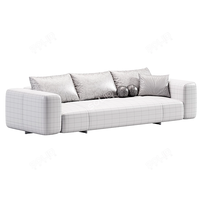 Sleek Contemporary Yves Sofa Minotti 3D model image 4