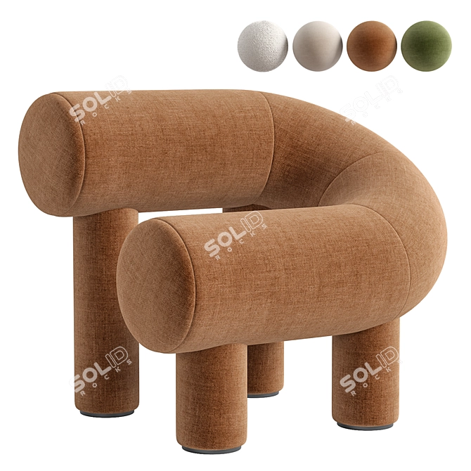 Stylish UMI Armchair for Modern Interiors 3D model image 1