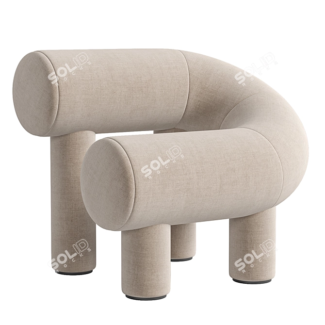 Stylish UMI Armchair for Modern Interiors 3D model image 2