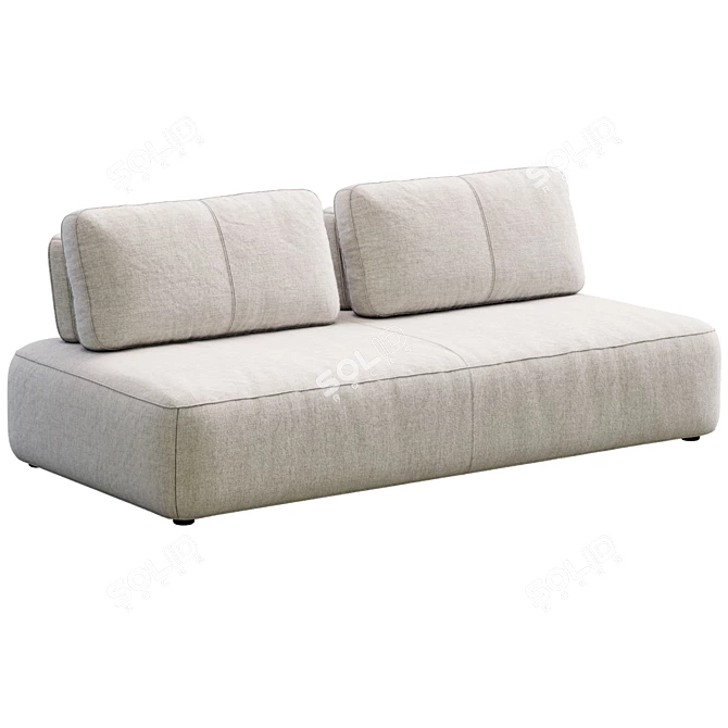 Elegant Sofa Puff In Mood 3D model image 2