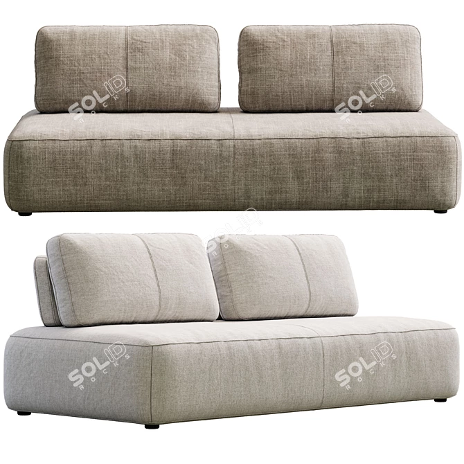 Elegant Sofa Puff In Mood 3D model image 4