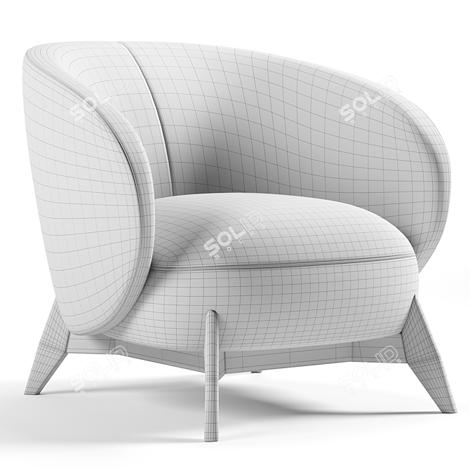 Tilar Cozy White Armchair | divan.ru 3D model image 3