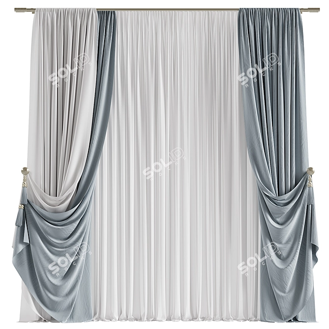 Meshed Curtain #057 3D model image 1