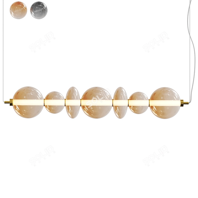 Modern Pendant Light Adjustable Height 3D model image 1