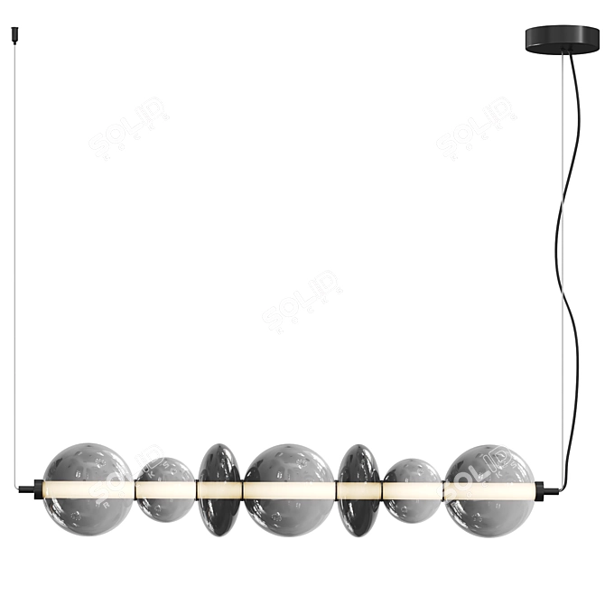 Modern Pendant Light Adjustable Height 3D model image 2