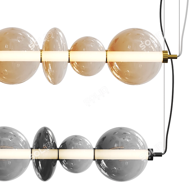 Modern Pendant Light Adjustable Height 3D model image 3