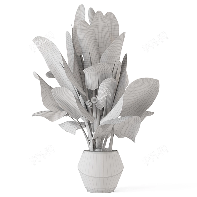 Handmade Stone Pot Indoor Plants 3D model image 5