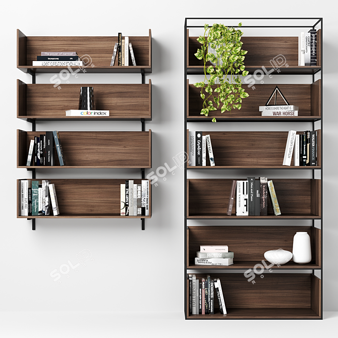 Modular High-Quality Bookcases 3D model image 3