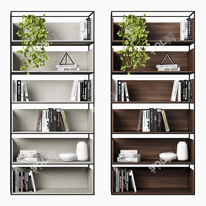 Modular High-Quality Bookcases 3D model image 8