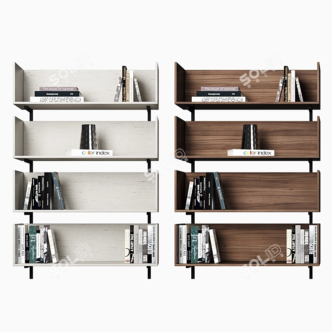 Modular High-Quality Bookcases 3D model image 9