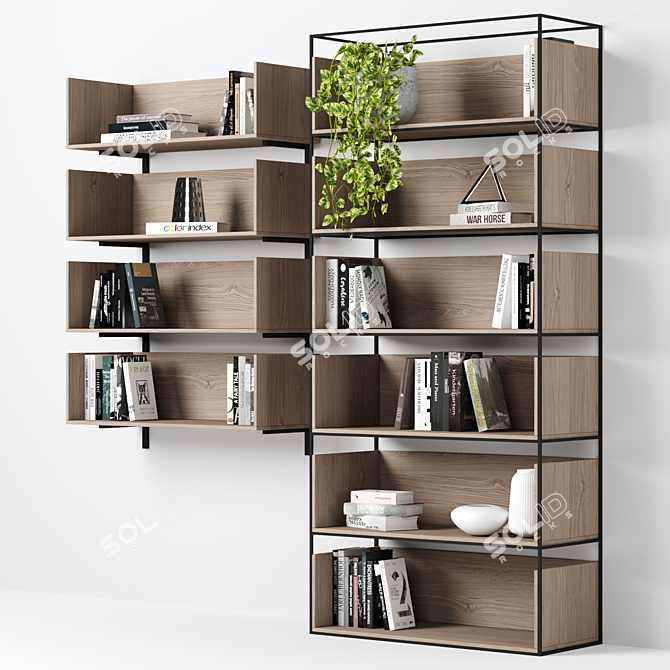 Modular High-Quality Bookcases 3D model image 10