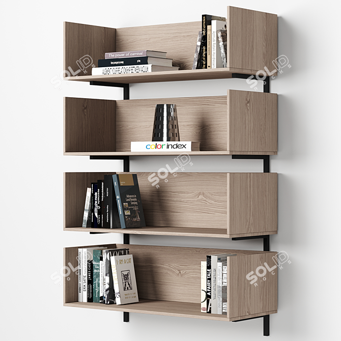 Modular High-Quality Bookcases 3D model image 12