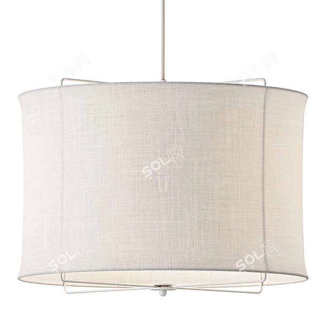 Linen Cloud Pendant Light 3D model image 1