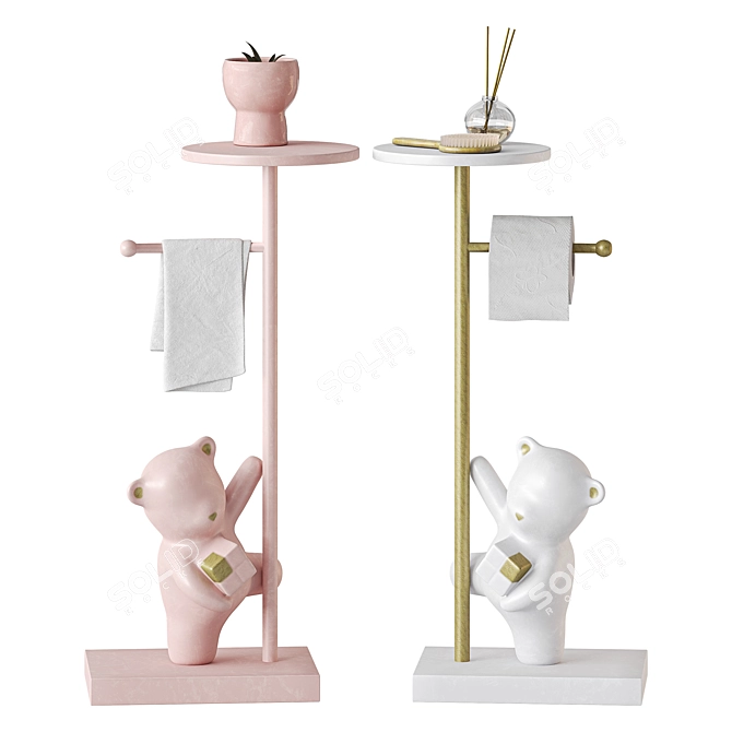 Bear Statue Bathroom Organizer Storage 3D model image 1