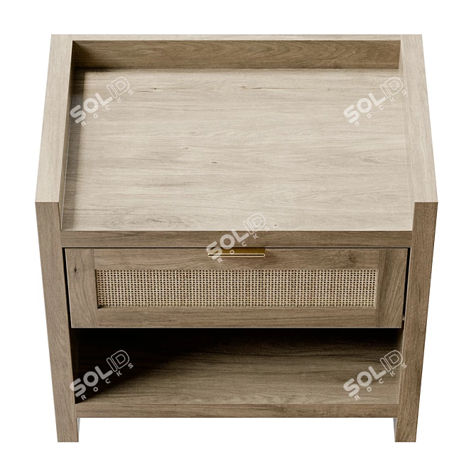 Modern Minimalist Nightstand 55.9cm UV Unwrapped 3D model image 3