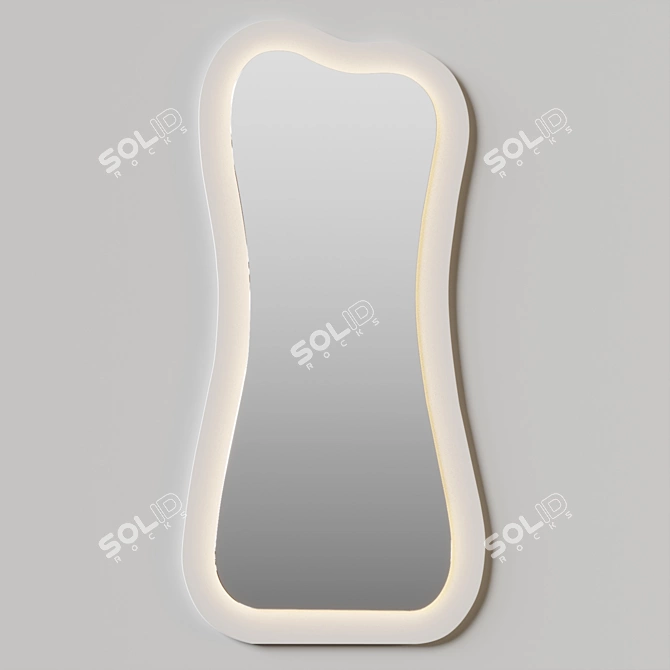 Modern LED Full-Length Asymmetrical Mirror 3D model image 3