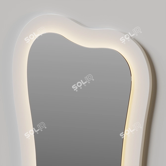 Modern LED Full-Length Asymmetrical Mirror 3D model image 4