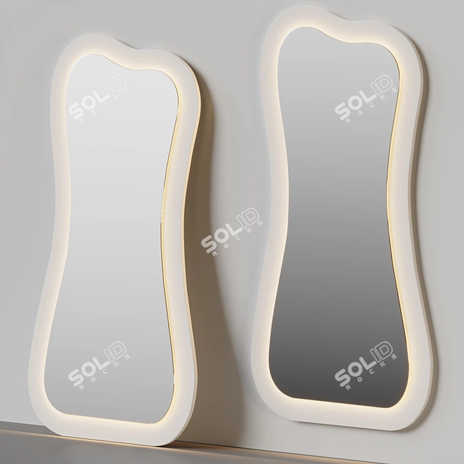 Modern LED Full-Length Asymmetrical Mirror 3D model image 5