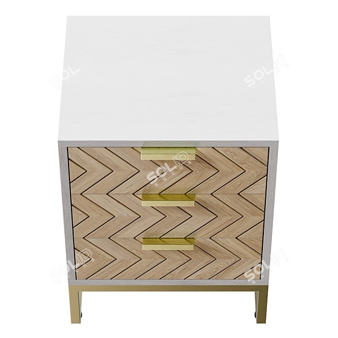 Modern Metal Nightstand Set 2 3D model image 3