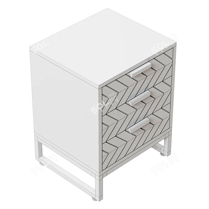 Modern Metal Nightstand Set 2 3D model image 6