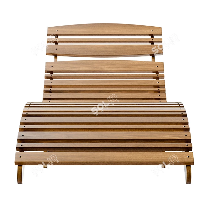 Timber Foldable Sun Lounge Outdoor Beach Bed 3D model image 4