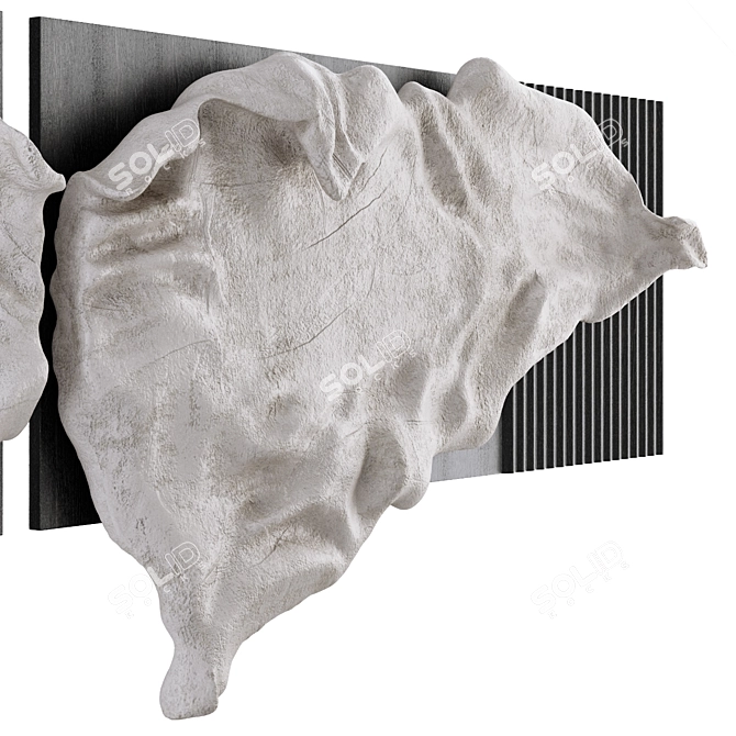 Gypsum Sculpted Relief Wall Art 3D model image 2