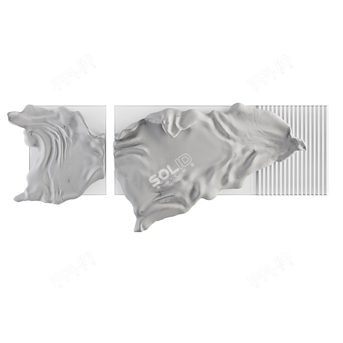 Gypsum Sculpted Relief Wall Art 3D model image 3