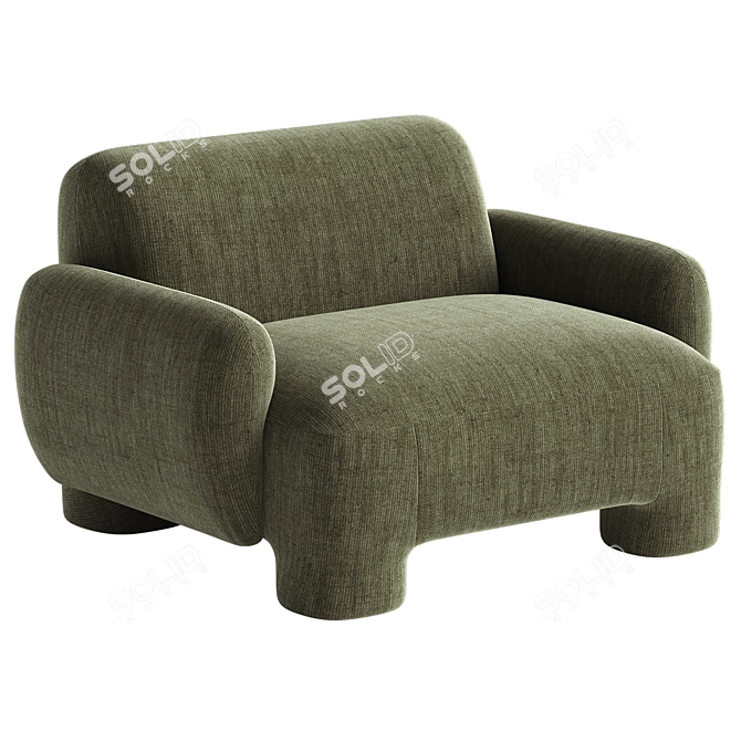 Modern Mingh Chair Cream Model 3D model image 2