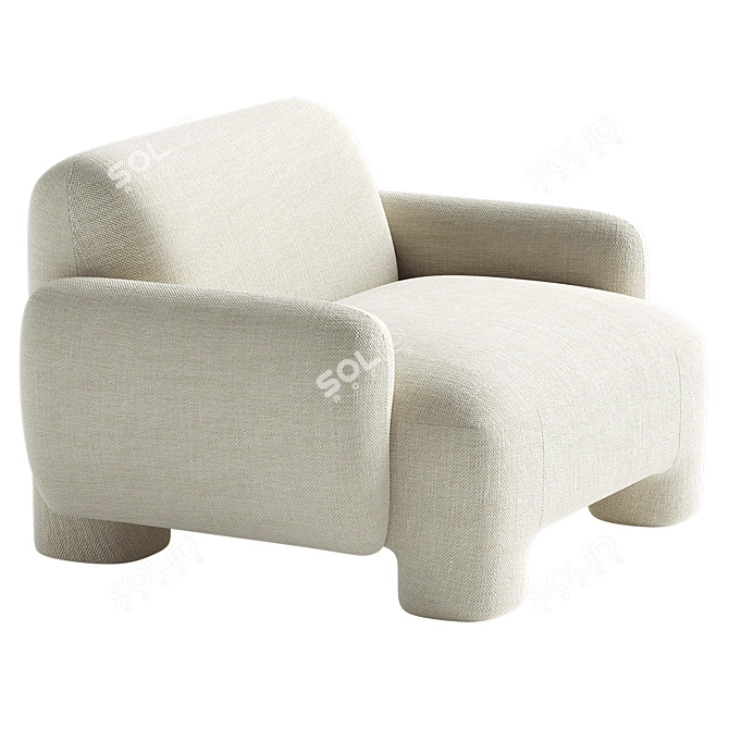 Modern Mingh Chair Cream Model 3D model image 4