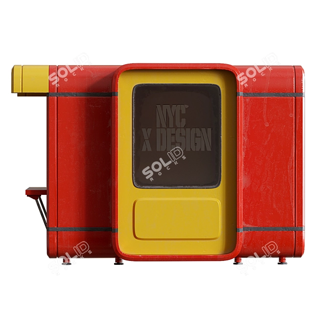 Dual-Tone Kiosk Display Stand 3D model image 3