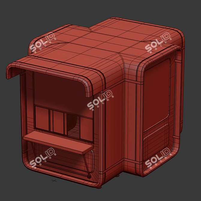 Dual-Tone Kiosk Display Stand 3D model image 5