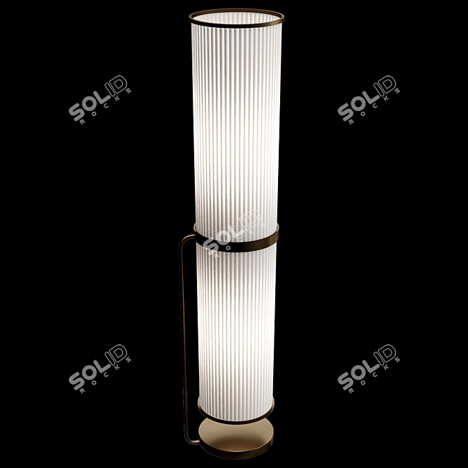 Elegant Grace Fabric Floor Lamp 3D model image 3