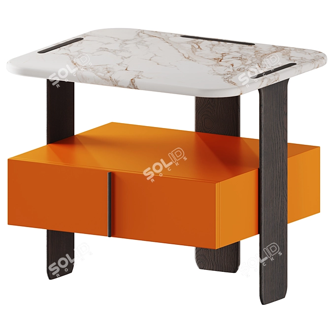  Sleek Trio Nightstand: Timeless Elegance 3D model image 1