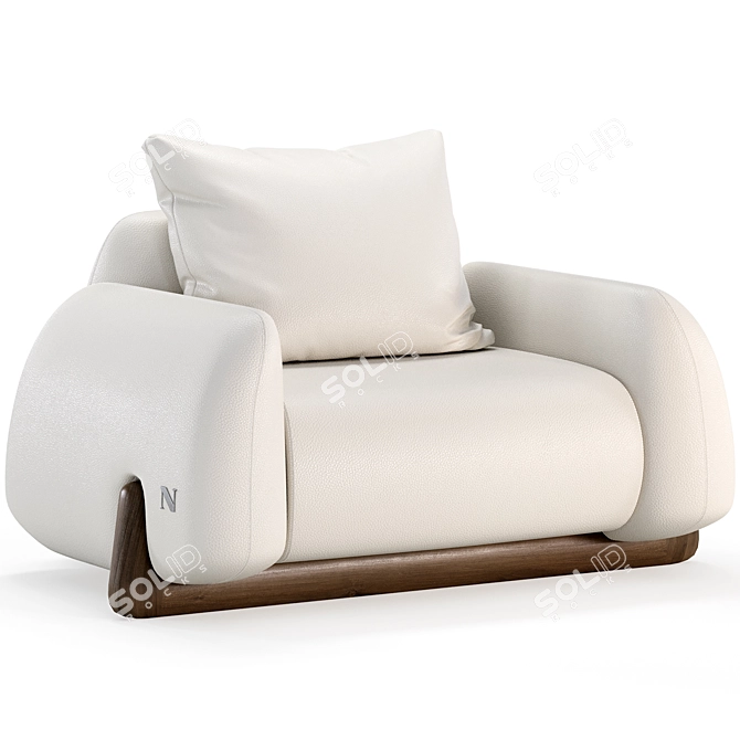 Natuzzi Mirai Chair, Modern Design 3D model image 2