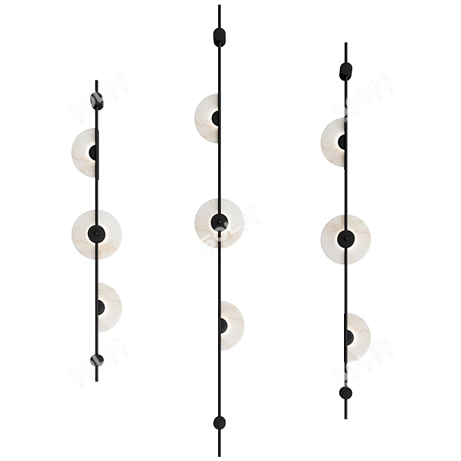 Elegant Alabaster Wall Sconce 3D model image 2