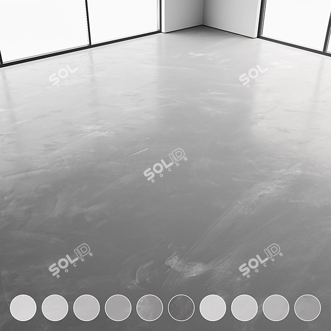 Seamless Resin Floor with White and Black Patterns 3D model image 1