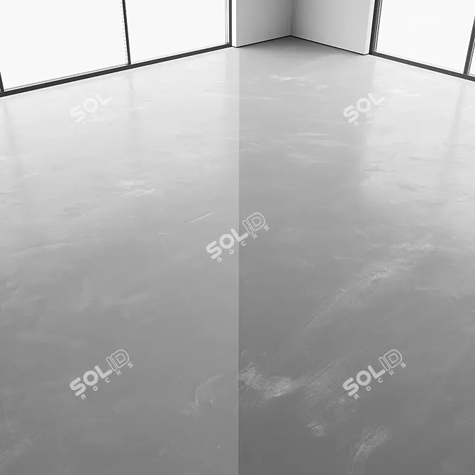 Seamless Resin Floor with White and Black Patterns 3D model image 3