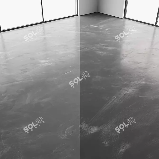 Seamless Resin Floor with White and Black Patterns 3D model image 4