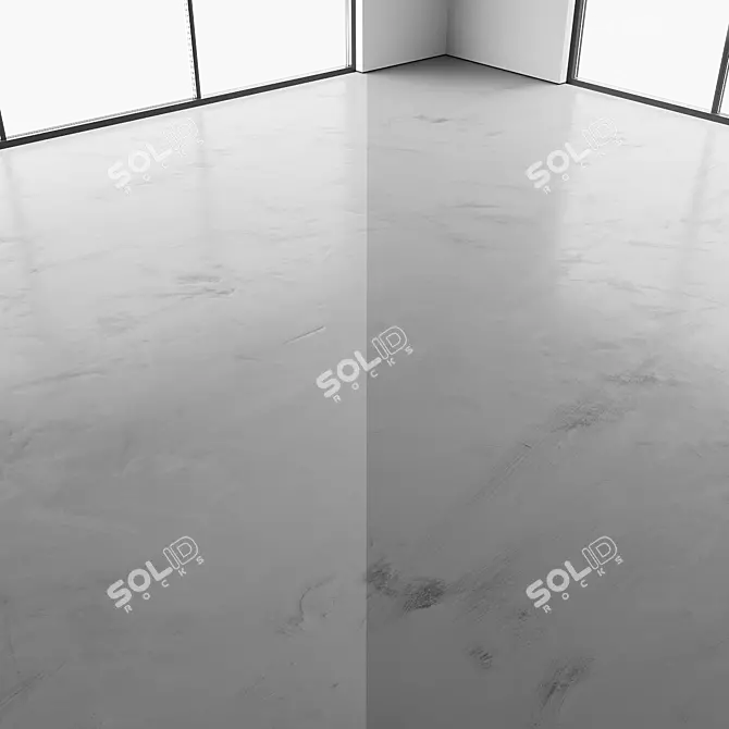 Seamless Resin Floor with White and Black Patterns 3D model image 6