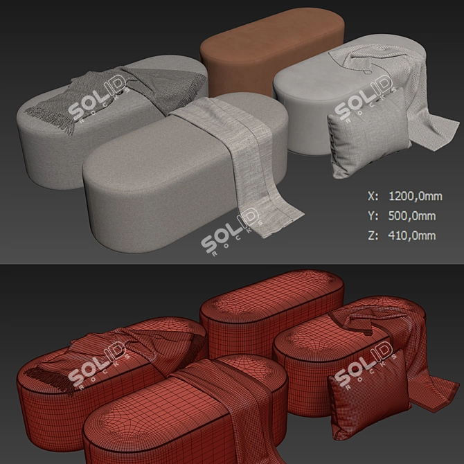 Zyl Pouf Bolia 120 cm 3D model image 5