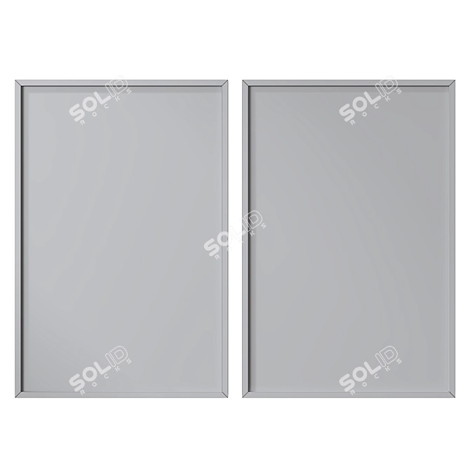 Modern Diptych Glass Wall Art 3D model image 2